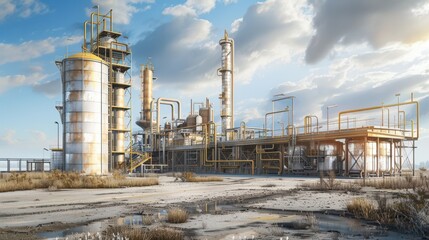 Fototapeta premium Oil Rigs And Environmental Impact