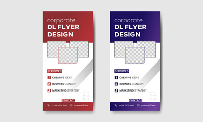 DL flyer design, corporate brochure template, red and blue color schemes, geometric patterns, minimalist layout, business card design, 