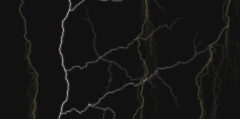 Thunder Stock Image In Black Background. Massive lightning bolt with branches isolated on black background.