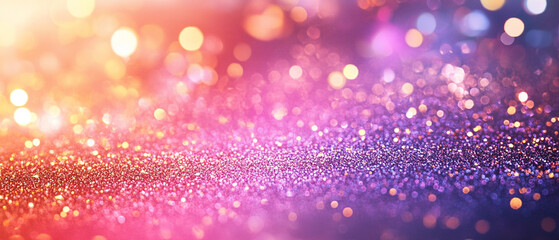 A vibrant, sparkling background featuring multicolored bokeh lights that create a magical and festive atmosphere.