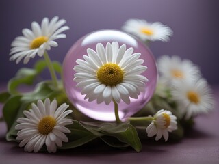 Obraz premium transparent sphere of daisy