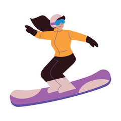 young woman with snowboard