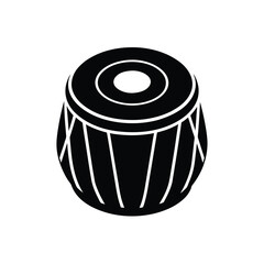 Tabla full silhouette vector art illustration