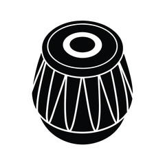 Tabla full silhouette vector art illustration 