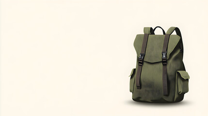 Naklejka premium A clean design of a military backpack, symbolizing the essentials carried by soldiers. Military backpack vector.
