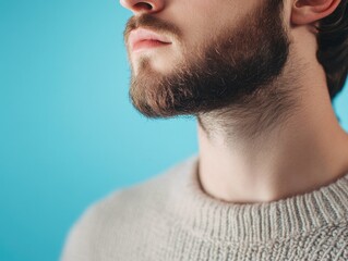 Fototapeta premium Serene Facial Hair Portrait