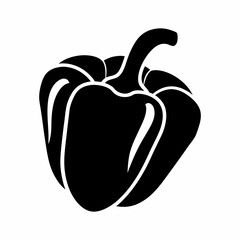 Minimalist Pepper Vegetable Silhouette Icon Illustration Vector.