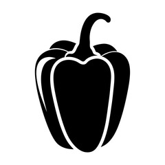 Minimalist Pepper Vegetable Silhouette Icon Illustration Vector.