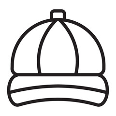 Baseball Cap Vector Line Icon Design