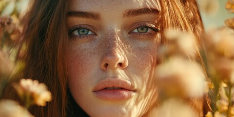 Serene Flower Field Gaze