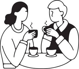 isolated  drinking tea together icon,  drinking tea together icon Vector ,  drinking tea together Silhouette,drinking tea together symbol, drinking tea together icon set, black drinking tea together i