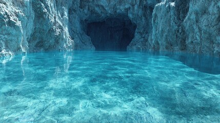 Calm turquoise water in sea cave