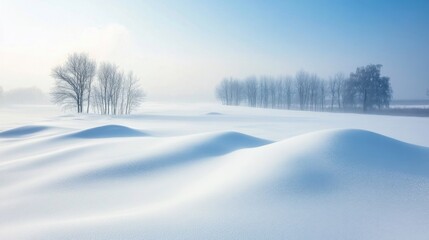 Winter Wonderland: A Pristine Snow-Covered Landscape