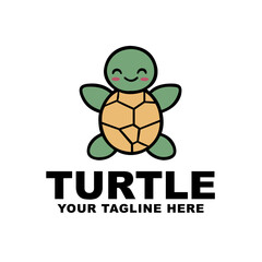 Happy Cartoon Turtle Mascot