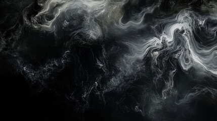 Abstract black and white marble texture with fluid patterns