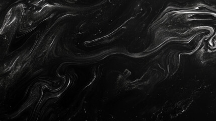 Obraz premium Dark swirling abstract texture with black and white tones