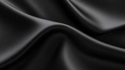 Obraz premium Black satin fabric with smooth luxurious texture