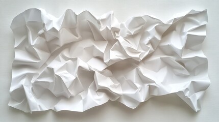 Obraz premium crumpled paper texture, high detail, realistic folds and shadows, minimalistic white background