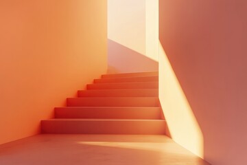 Vibrant Staircase with Pink Walls