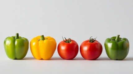 Colorful Fresh Vegetables: Peppers and Tomatoes
