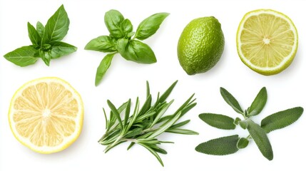 Fresh Herbs and Citrus Fruits: A Vibrant Culinary Display