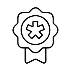 medical badge icon, medical badge line art - simple line art of medical badge, perfect for medical badge logos and icons