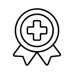 medical badge icon, medical badge line art - simple line art of medical badge, perfect for medical badge logos and icons