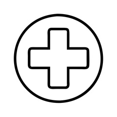 Obraz premium medical cross icon, medical cross line art - simple line art of medical cross, perfect for medical cross logos and icons