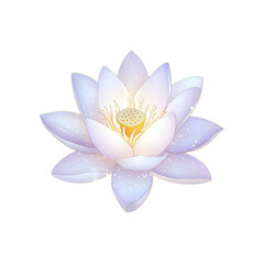 Elegant Soft Purple Lotus Flower with Sparkling Petals and Center