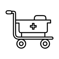 medical trolley icon, medical trolley line art - simple line art of medical trolley, perfect for medical trolley logos and icons