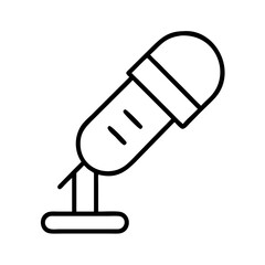 microphone icon, microphone line art - simple line art of microphone, perfect for microphone logos and icons