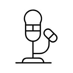 microphone icon, microphone line art - simple line art of microphone, perfect for microphone logos and icons