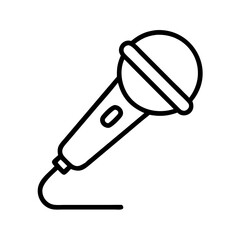 microphone icon, microphone line art - simple line art of microphone, perfect for microphone logos and icons