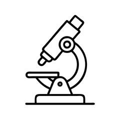 microscope icon, microscope line art - simple line art of microscope, perfect for microscope logos and icons