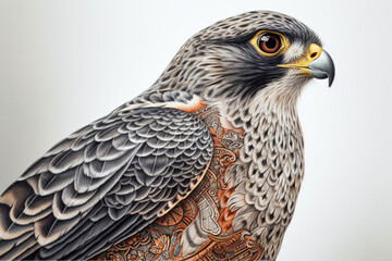 Fototapeta premium Amur Falcon on a light background,., watercolor style, Generative AI