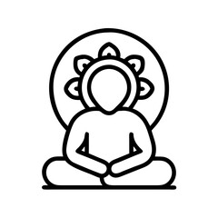 mindfulness icon, mindfulness line art - simple line art of mindfulness, perfect for mindfulness logos and icons