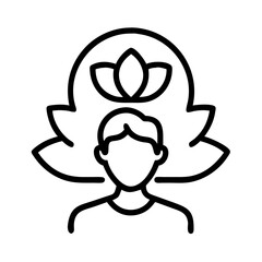 mindfulness icon, mindfulness line art - simple line art of mindfulness, perfect for mindfulness logos and icons