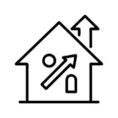mortgage rates rising icon, mortgage rates rising line art - simple line art of mortgage rates rising, perfect for mortgage rates rising logos and icons