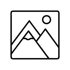mountain view icon, mountain view line art - simple line art of mountain view, perfect for mountain view logos and icons