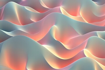 Fototapeta premium Seamless wave patterns of overlapping geometric shapes, glowing with subtle pastel gradients