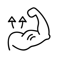 muscle gain icon, muscle gain line art - simple line art of muscle gain, perfect for muscle gain logos and icons