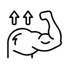 muscle gain icon, muscle gain line art - simple line art of muscle gain, perfect for muscle gain logos and icons