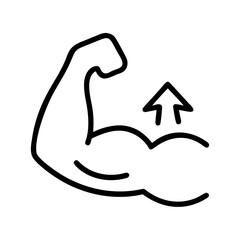 muscle gain icon, muscle gain line art - simple line art of muscle gain, perfect for muscle gain logos and icons