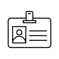 name tag icon, name tag line art - simple line art of name tag, perfect for name tag logos and icons