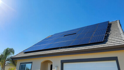 Fototapeta premium solar panels on a roof 