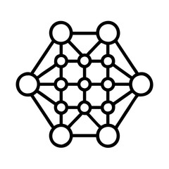 neural network icon, neural network line art - simple line art of neural network, perfect for neural network logos and icons