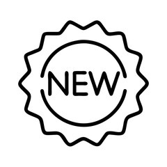 new arrivals badge icon, new arrivals badge line art - simple line art of new arrivals badge, perfect for new arrivals badge logos and icons