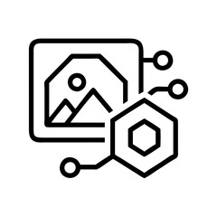 nft icon, nft line art - simple line art of nft, perfect for nft logos and icons