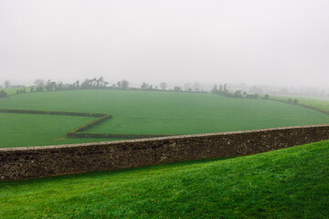 views during a rainy foggy day in the Irish countryside