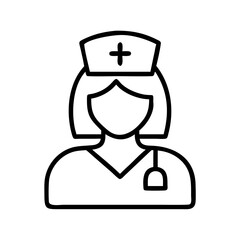 nurse icon, nurse line art - simple line art of nurse, perfect for nurse logos and icons